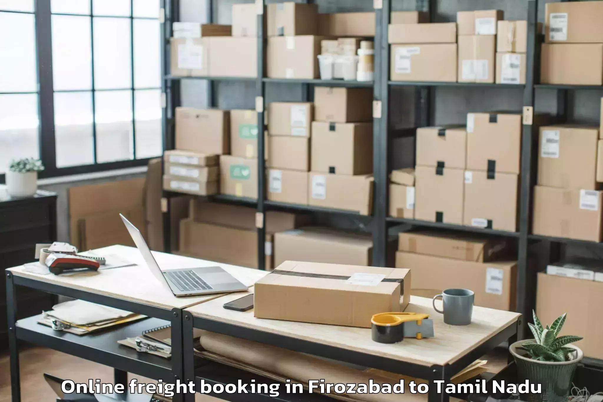 Affordable Firozabad to Poonamallee Online Freight Booking